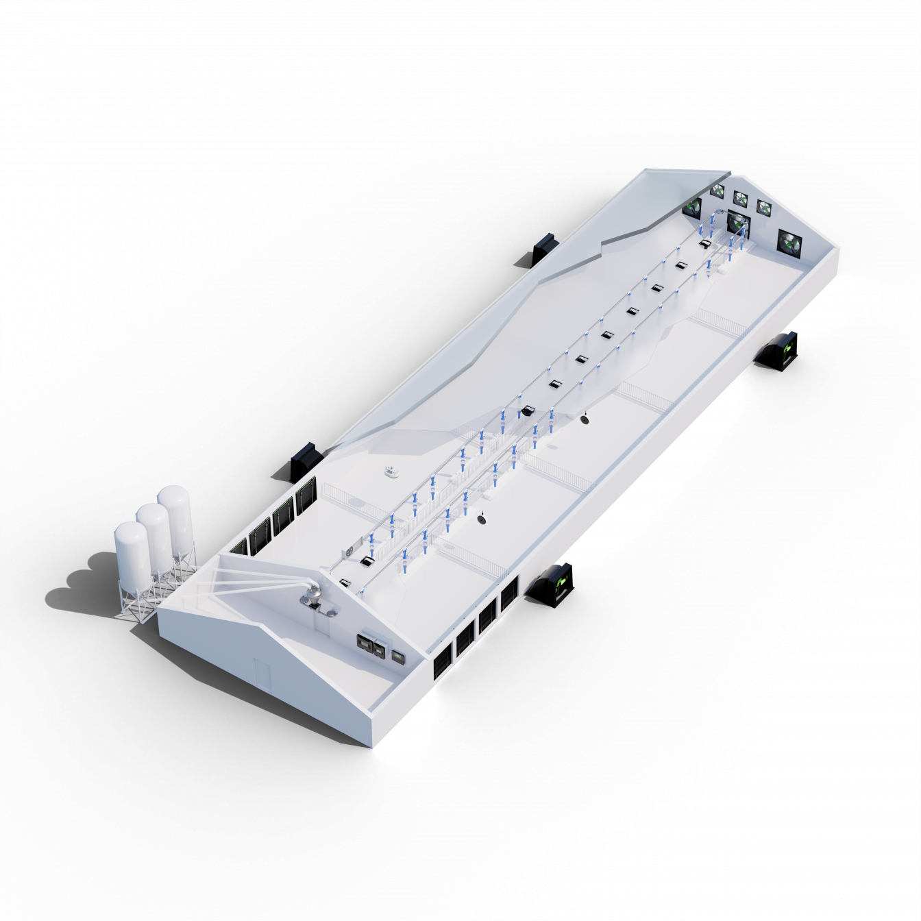 Vleesvarkens in afdelingen