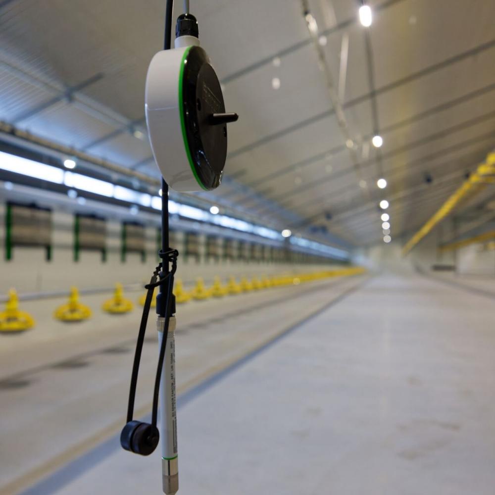 Klimaatsensoren in een pluimveestal